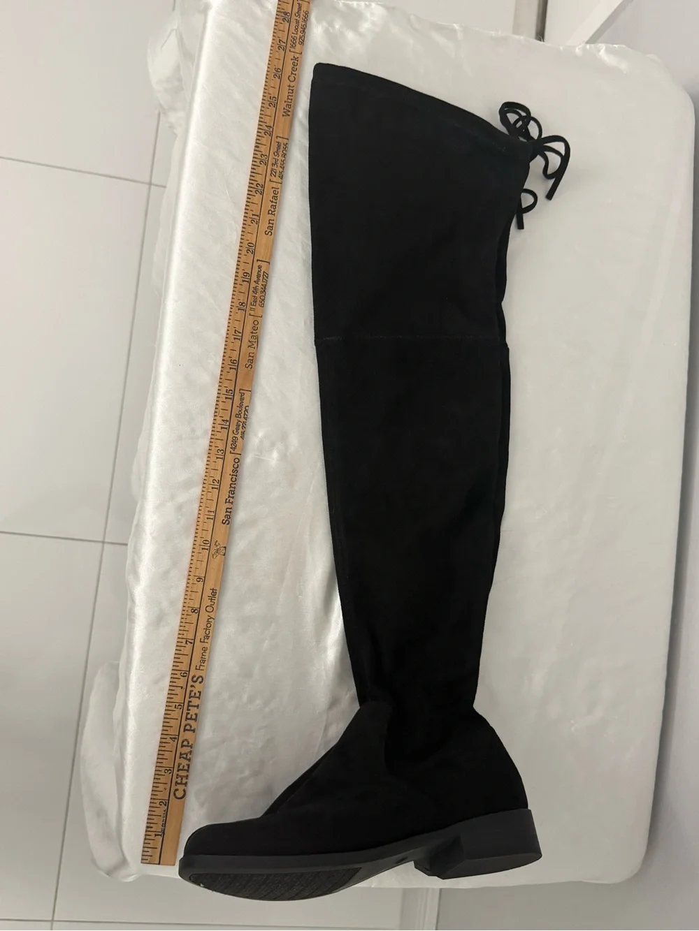 Black Over-the-Knee Suede Boot‎